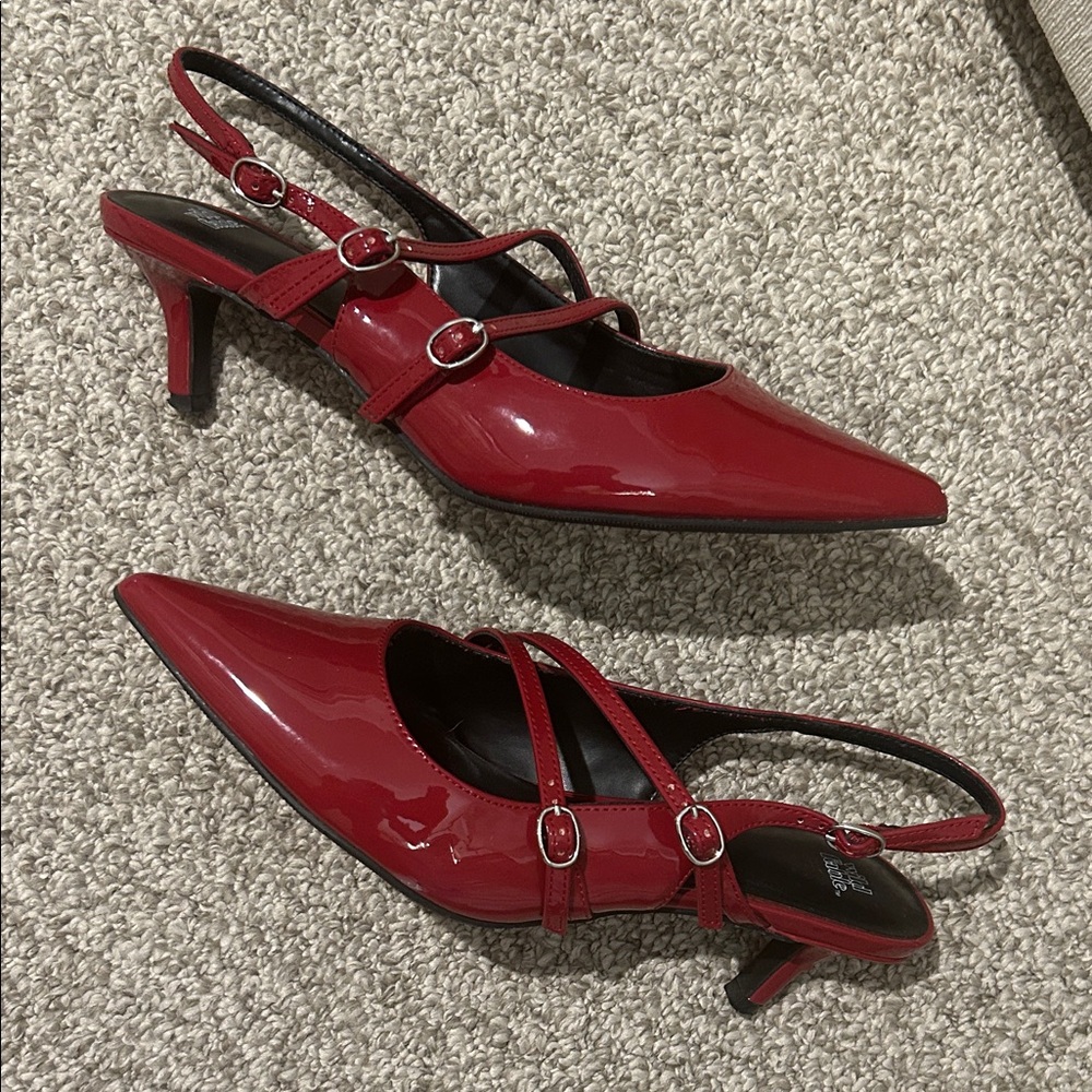 Deep Red Kitten Heel